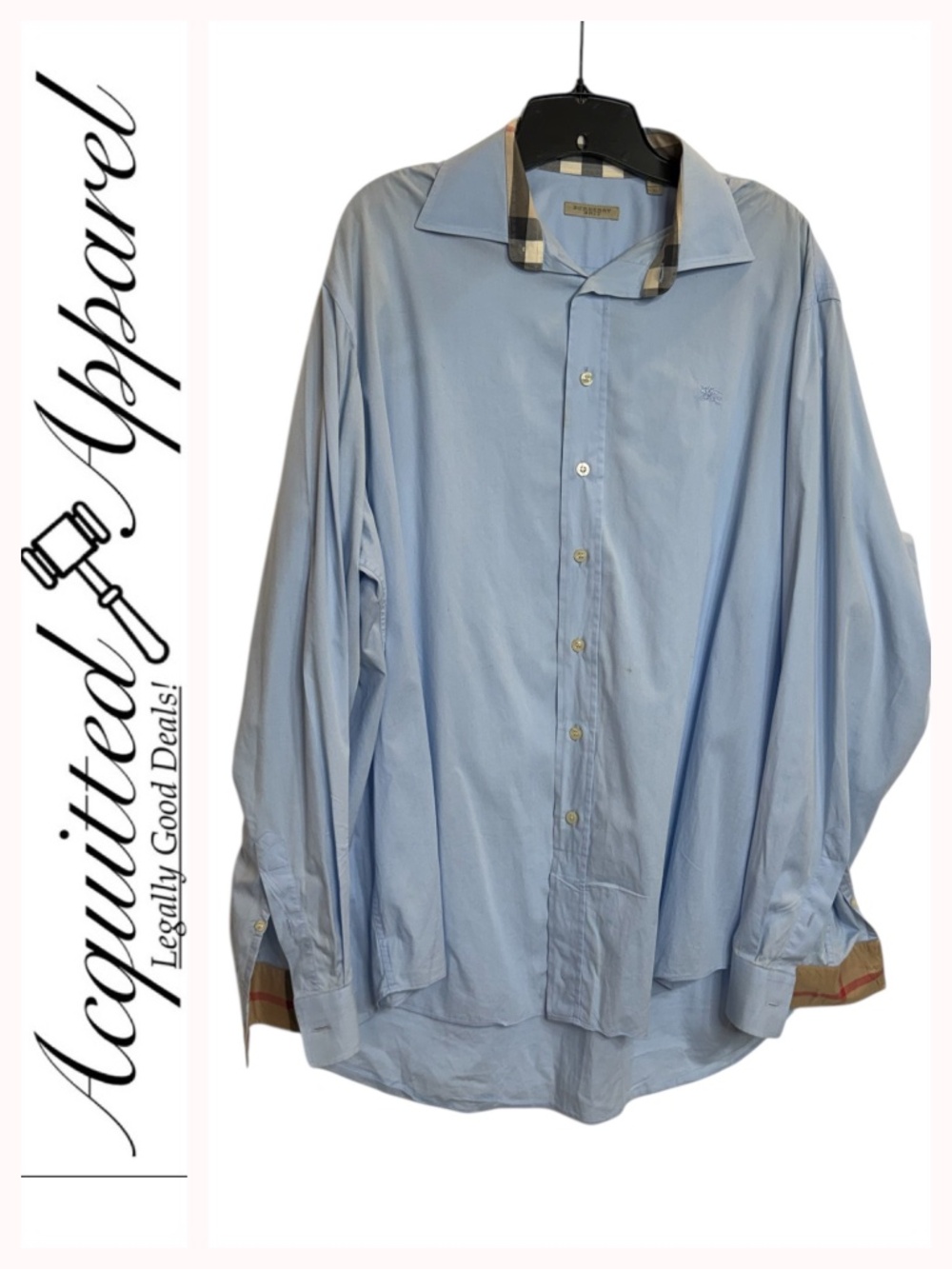 Burberry Brit Men's Light Blue Long Sleeve Dress Shirt XL